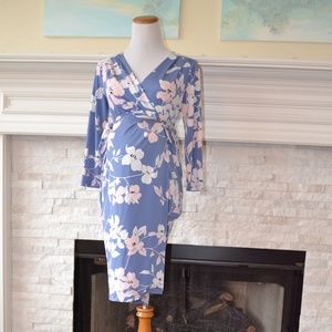 Floral Faux Wrap Maternity Dress